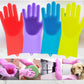 Glove Brush Washing Gloves Silicone kitchen Cleaning Scrubbing Glove