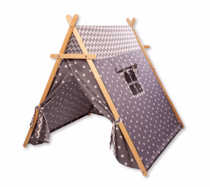 Gray Stars Play Tent and Play Mat